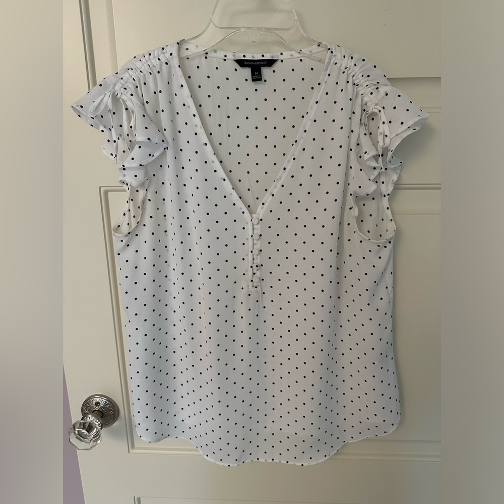 Banana Republic Black & White Polka Dot Blouse